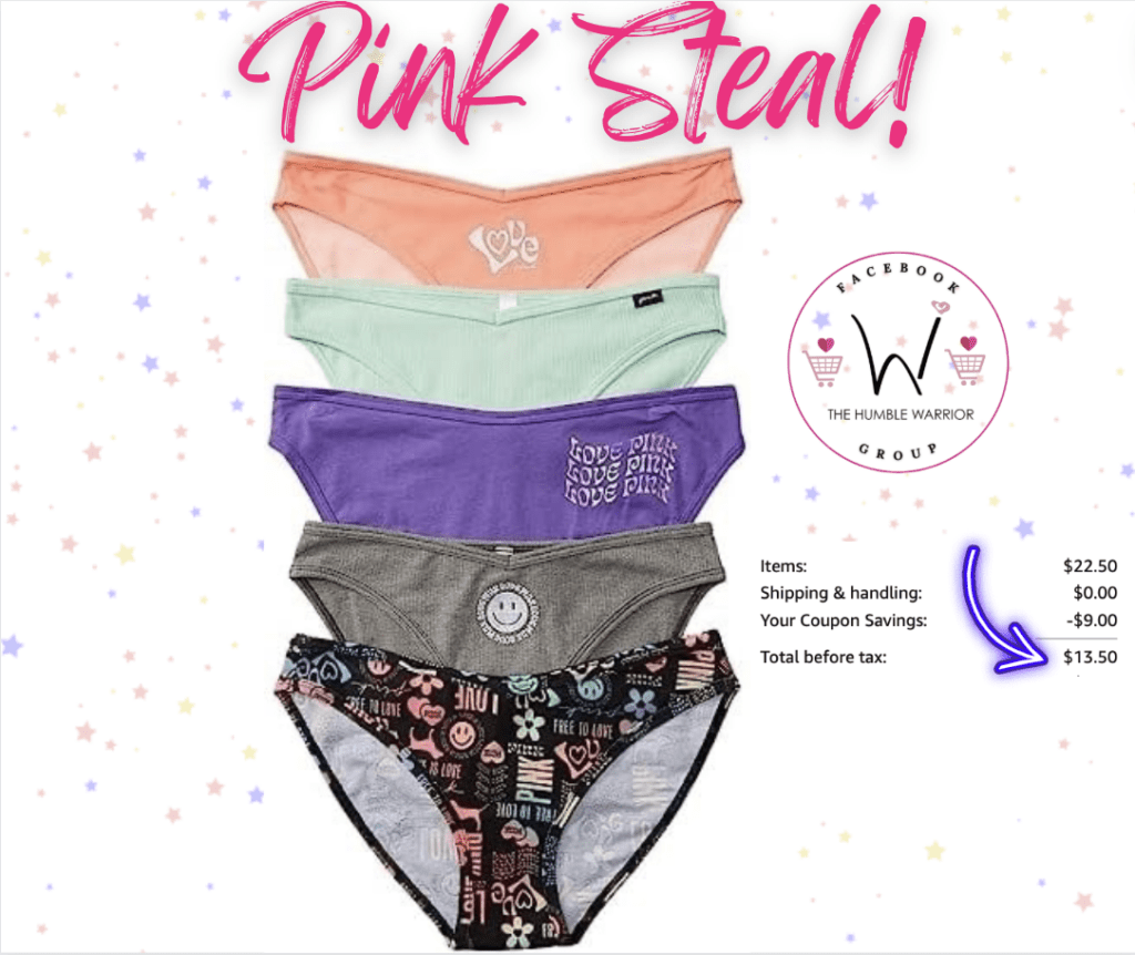 FIVE Pack of Pink Panties!